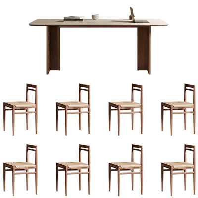 Simple retro rectangular dining table set