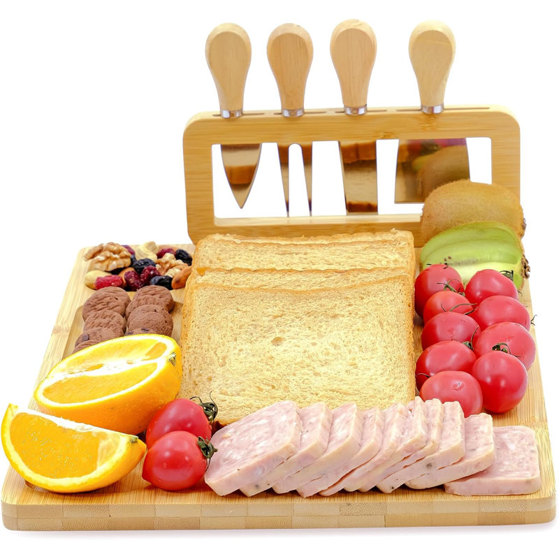 Ensemble de couteaux à planche à fromage Bamboo Charcuterie Boards (14 x 11 x 0,59 pouces)