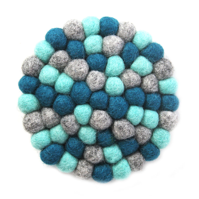 Round 4 Piece Coaster Set, Blue