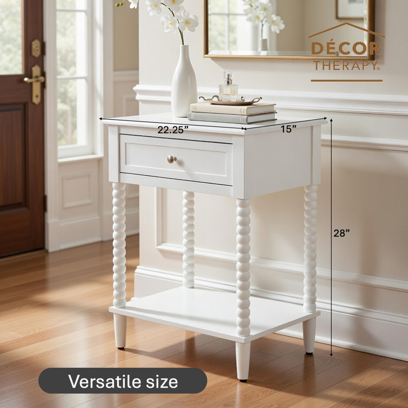  Table de chevet Preston Traditional, Blanc