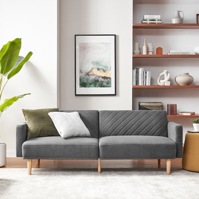 Twin 76.8'' Velvet Convertible Sofa