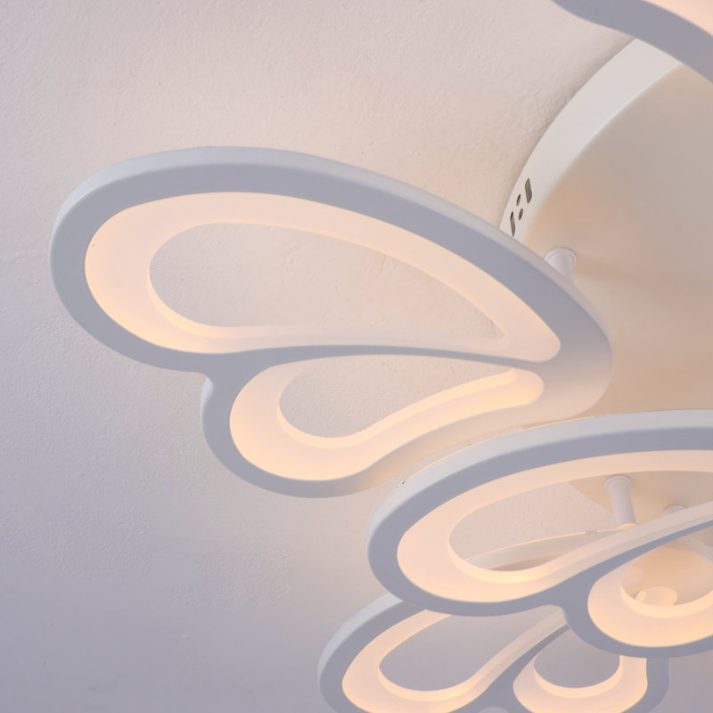 25 po Plafonnier semi-encastré à DEL moderne blanc à intensité variable avec télécommande pour le salon / la cuisine