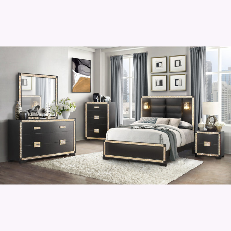 Ensemble de chambre à coucher vivante, Lit double