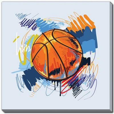 Art mural toile de basketball