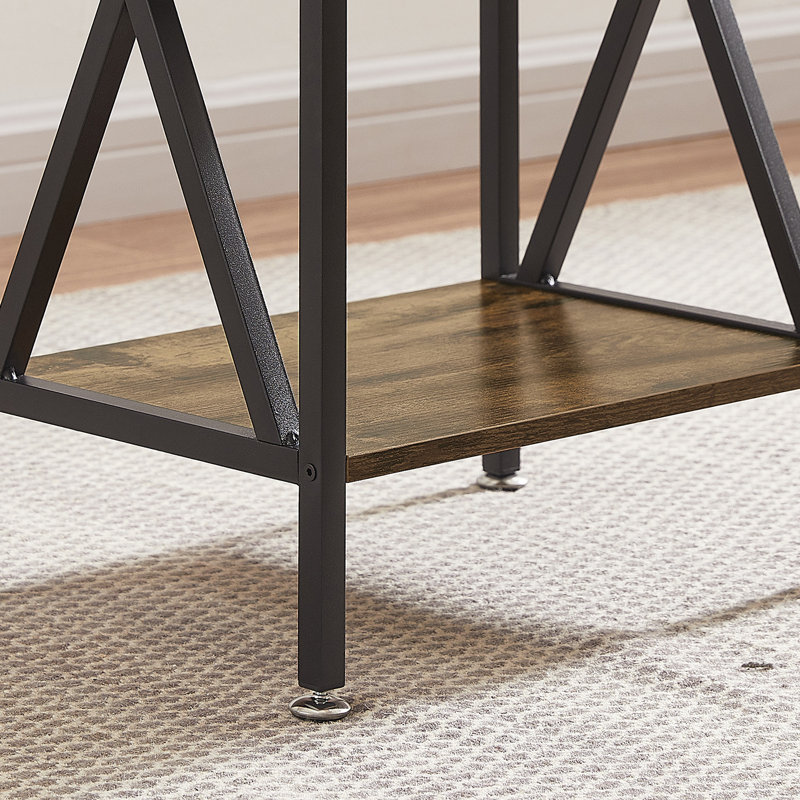Petite table de chevet en bois avec tiroir et tablette pour chambre à coucher, salon, dortoir Alameen, Brun antique