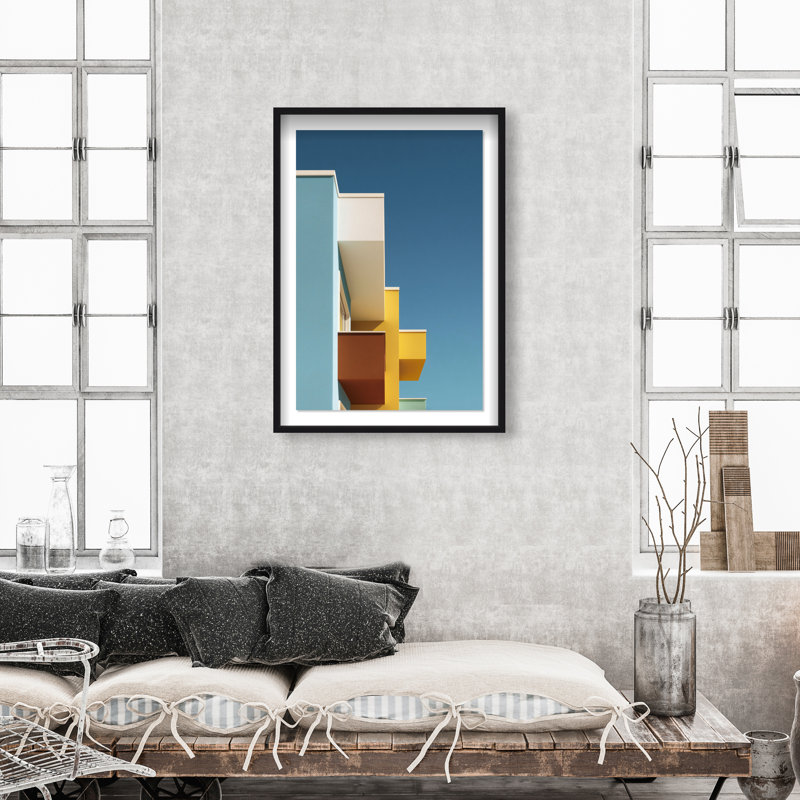 Orthogonal Sky View Framed Graphic Art, 55.5"H x 37.5"W, Black Shadowbox
