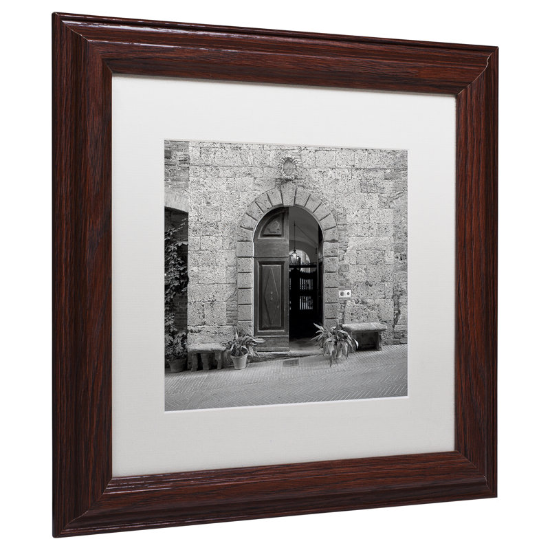 Alan Blaustein «Tuscany I», reproduction de photo encadrée, H 11 po x l 14 po x P 0,5 po, Toile avec cadre brun, Blanc