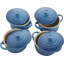 Le Creuset Stoneware Set of 4 - 8 oz. Mini Round with Lids and Cookbook-10538312