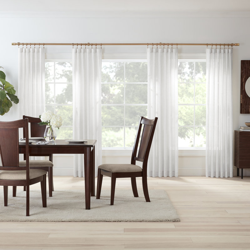 MODE Mode Premium Collection 1 1/8 in Diameter Curtain Rod, Cylinder Finials and Steel Wall Mounted Adjustable Rod