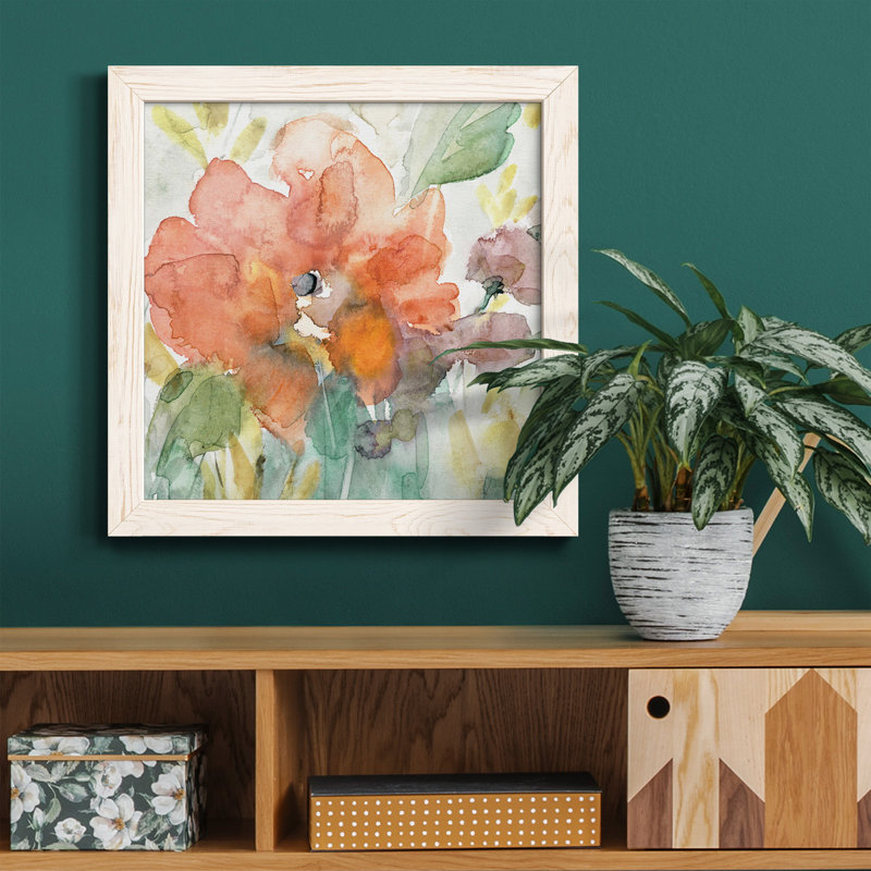 Sundrop Light - Peinture sur toile encadrée, H 17 po x l 17 po x P 1,5 po, Toile avec cadre blanc patiné