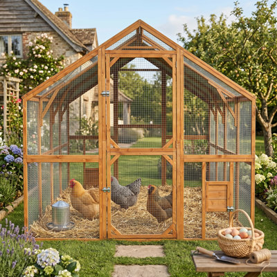 Grand poulailler extérieur en bois 110 po