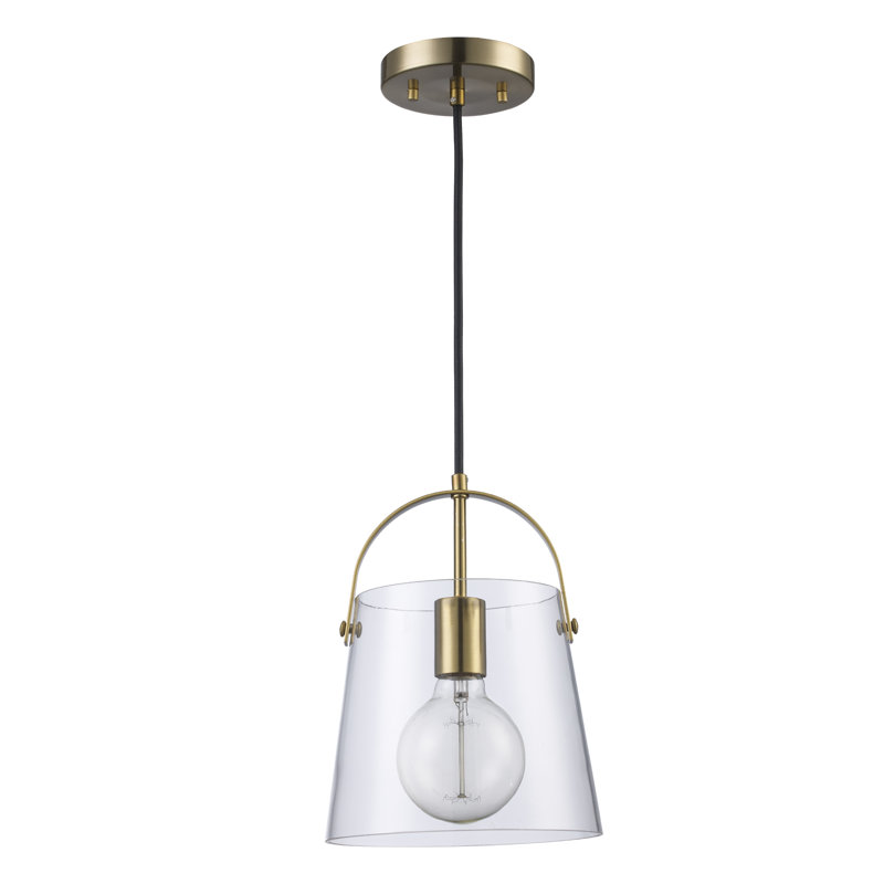 Lequetta 1 - Light Single Pendant, Antique Gold, 10.4" H x 8" W x 8" D
