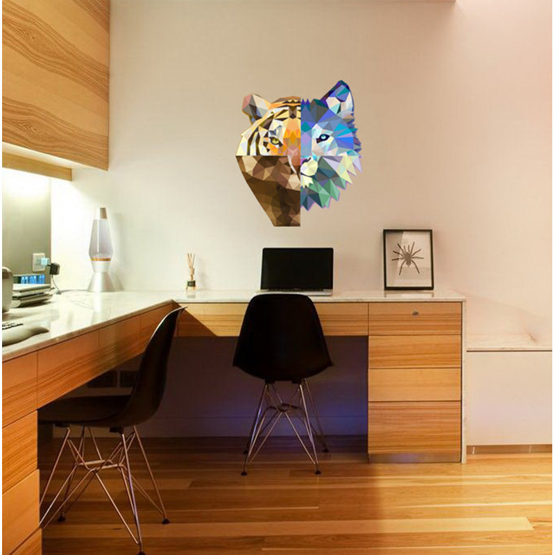Adhésif décoratif animaux polygonaux, H 22 po x l 28 po