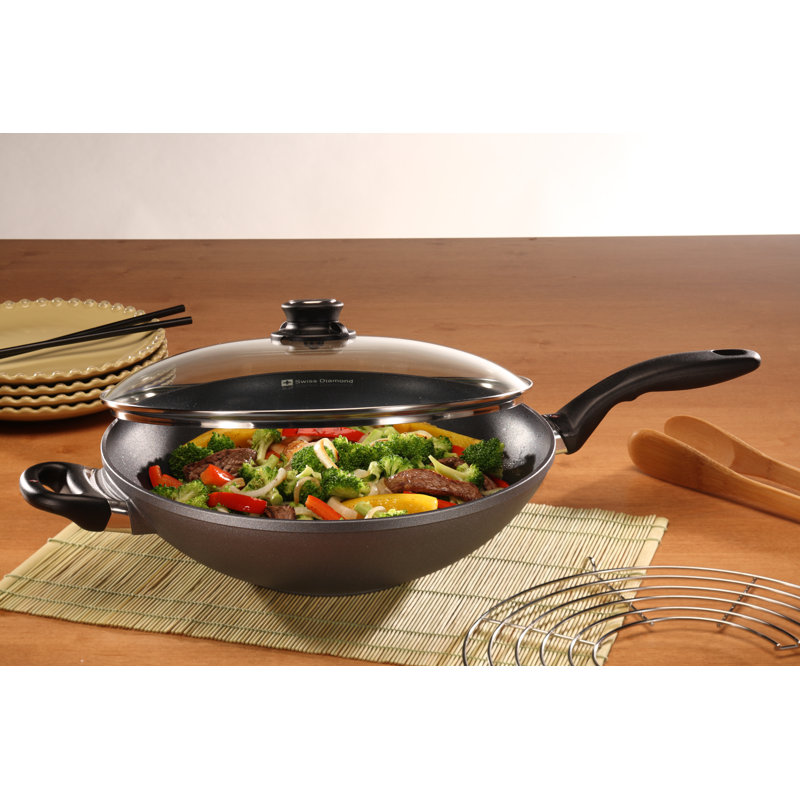 12.5" Non Stick Aluminum Wok with Lid