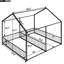 Lits plateforme simple en métal, noir, 2 lits partagés, construction solide et coffre-fort noir-1976782817