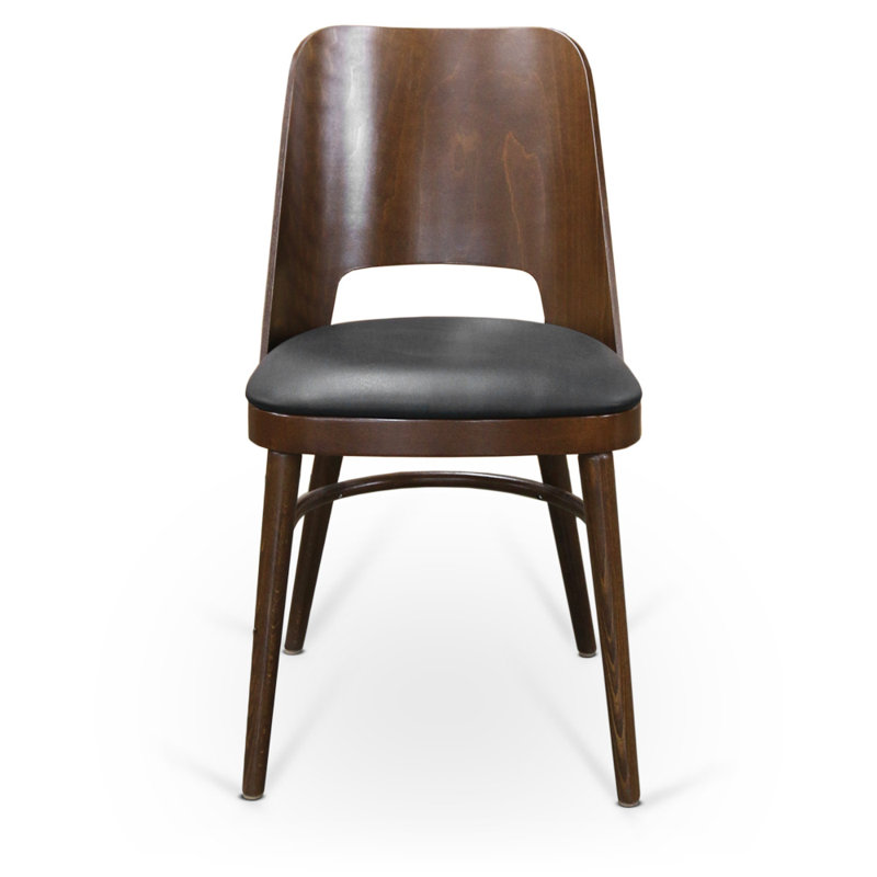 43 Wood Back Side Chair, Gray, Walnut