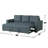 3 Seats Polyfiber Convertible Sleeper Sofa