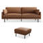 Causeuse orange avec coussin 100% polyester