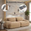 Canapé modulable 3 places en velours côtelé Camel avec 3 poufs, configuration lounge flexible-320488262