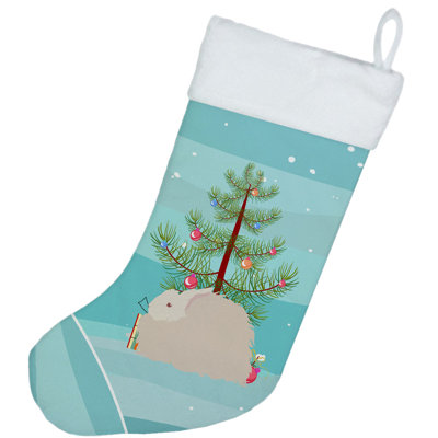 Fluffy Angora Rabbit Christmas Stocking