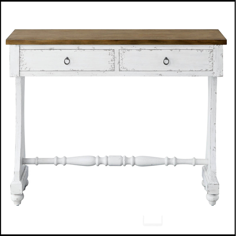 Console antique à 2 tiroirs