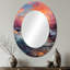 Belle plage et océan avec soleil IV - Grand miroir mural ovale sur métal-1446142879