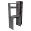 Bureau d'écriture compact avec huche et bibliothèque latérale, panneau de particules gris ardoise, 17,8 x 38,7 pouces-130076257