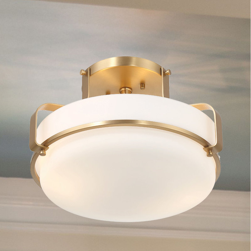 Luminaire suspendu 1 lumière blanc et or Oumy