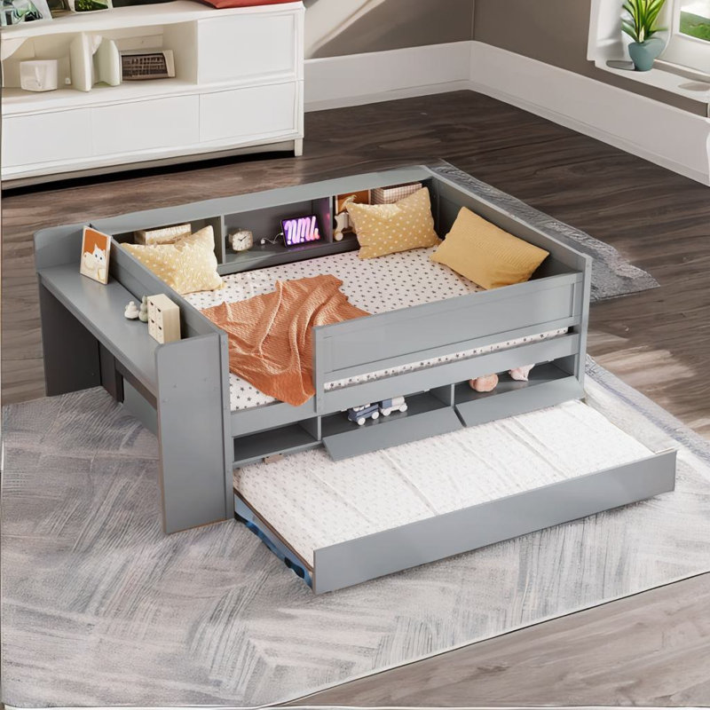 Lit de jour simple multifonctionnel, Gris