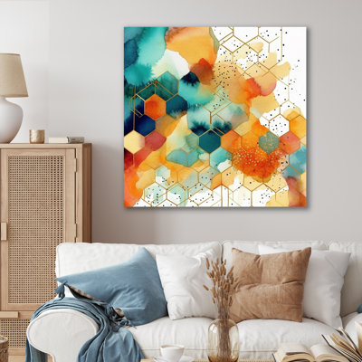Colorfull Hexagone I - Abstract Shapes Wall Decor