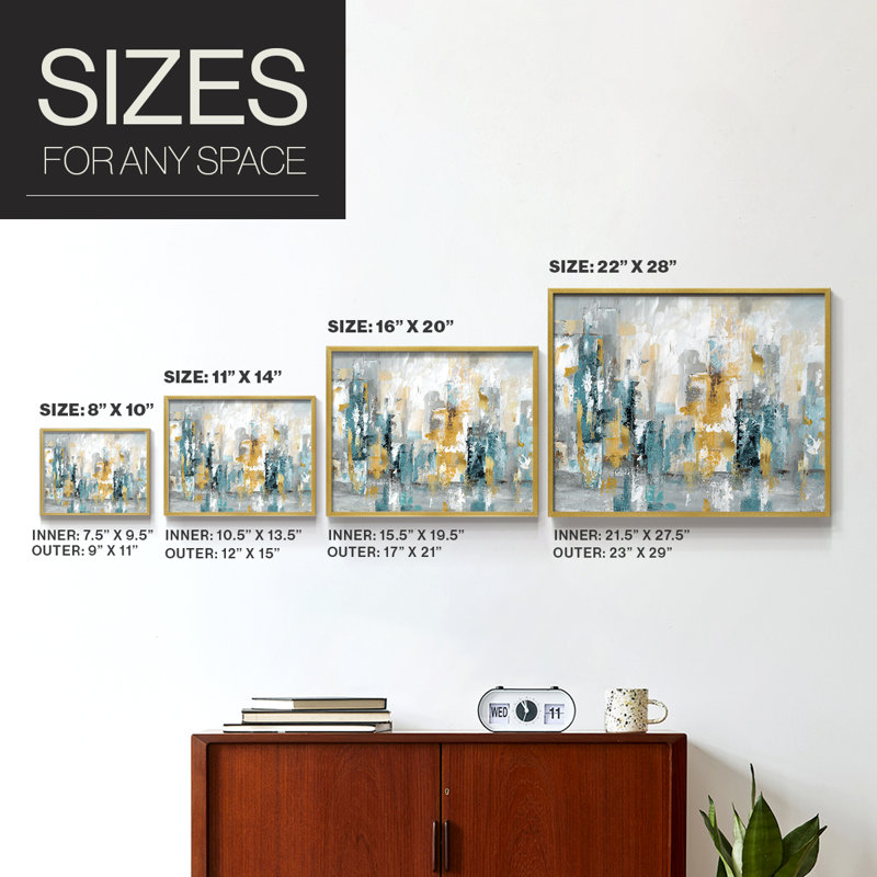 City Views II -Framed Print - Restickable, 22" H x 28" W