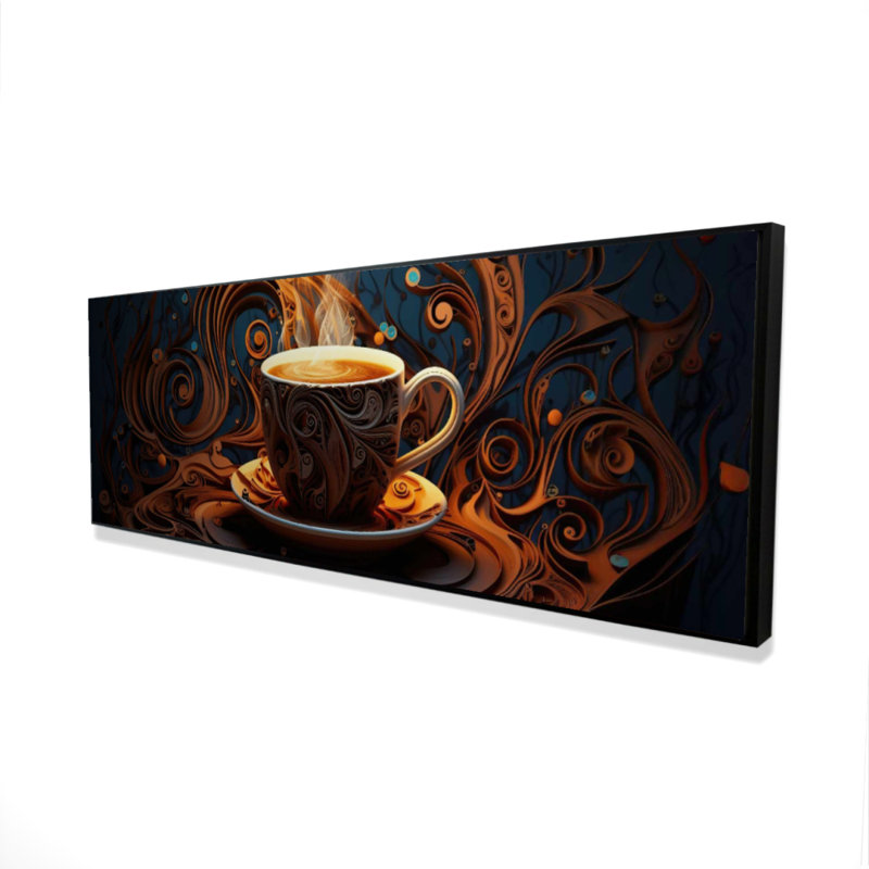 Coffee Trance - toile bleue minimaliste | Décoration intérieure