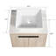 Meuble-lavabo mural 24 po. Meuble-lavabo en chêne blanc. Lavabo en céramique avec porte à fermeture en douceur. Rangement spacieux. Poignée en métal. Style contemporain contemporain en chêne. Lavabo et espace de rangement abondant-1717342574