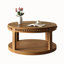 Table basse ronde moderne avec double rangement, compartiment caché et pieds réglables pour une élégance au salon