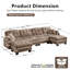 Chenille Cloud U-Shaped Sofa With 4 Pillows, Movable Ottoman Pom-Pom Trim Quilted Tufted Cushion Ergonomic Design, Easy Assembly Deep Seat Couch For Living Room Office, Apartment-134545872-134545877