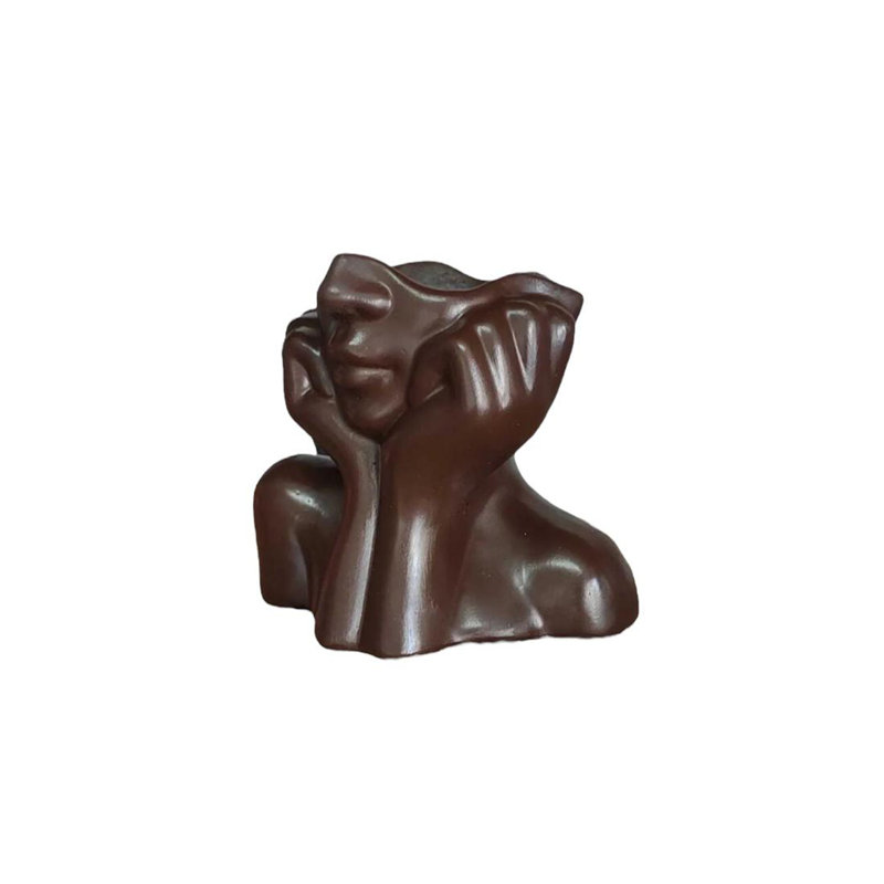 Comolli Ceramic Table Vase, Brown, 16cm H x 11cm W x 16cm D