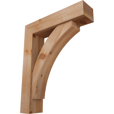 8"W x 34"D x 42"H Thorton Block Rough Sawn Bracket w/ Offset Brace, Western Red Cedar