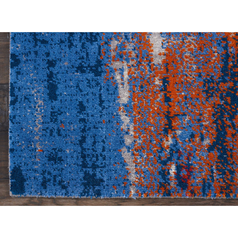 Makela Viscose Abstract Indoor Rug, Rectangle 9'9" x 13'9"