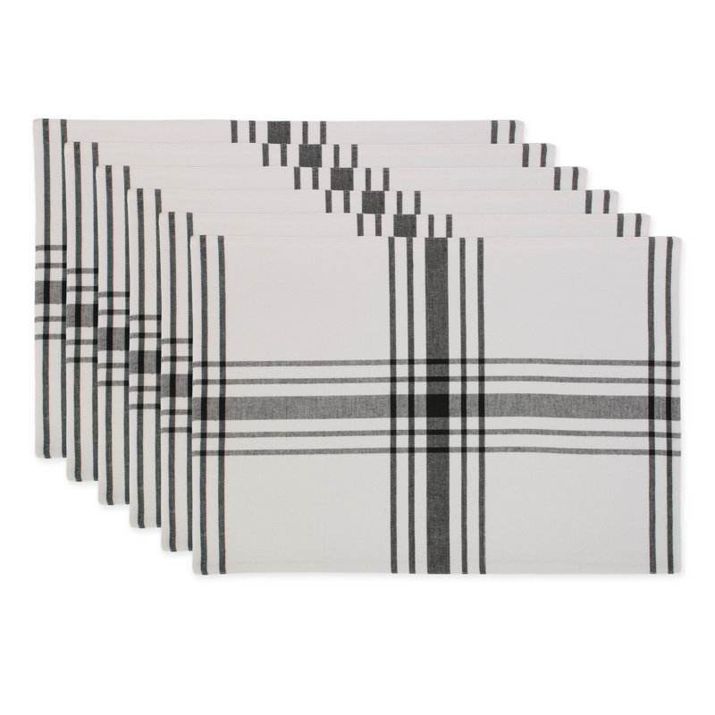 Ensemble de napperons en coton 6 pièces Celerie, Noir