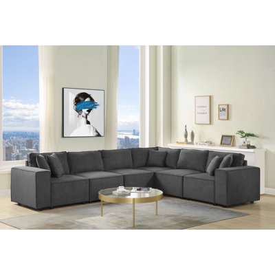 Upholstered L-Shaped Sectional Reversible