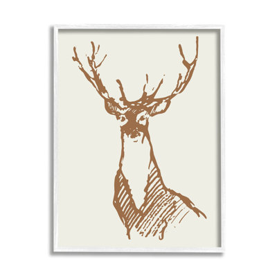 "Modern Deer Antler" par Valerie Vienna, impression sur toile à cadre flottant