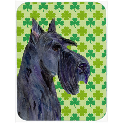 Shamrock Lucky Irish Wood Glass Cutting Board