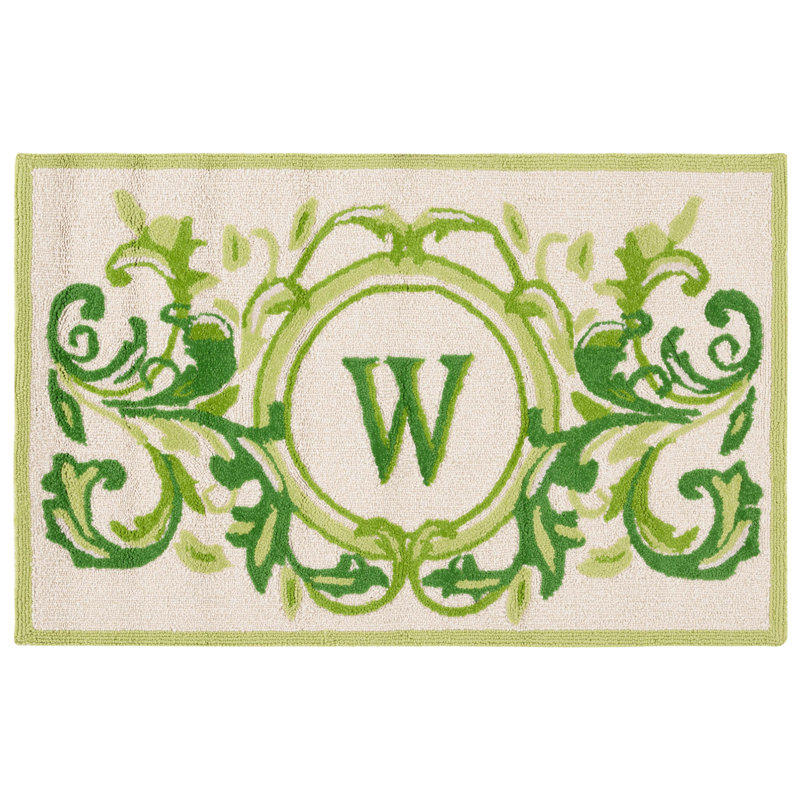 Paillasson Beldegg, L 30 po x L 48 po, W, Beige et vert