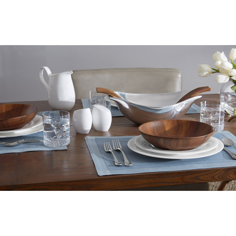Nambe Skye Wood Ind Salad Bowl