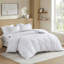 Housse de couette rayée 3 pièces (taille Queen) avec système antidérapant, sans toxines, idéale pour les chambres d'amis. Design tissé, envers doux comme un nuage, repassage facile.