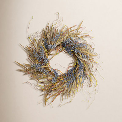 26" Handcrafted Grass, Berry Thanksgiving Wreath