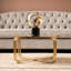 93cm Round Metal Coffee Table For Living Room Furniture, Center Table with Mirror Top