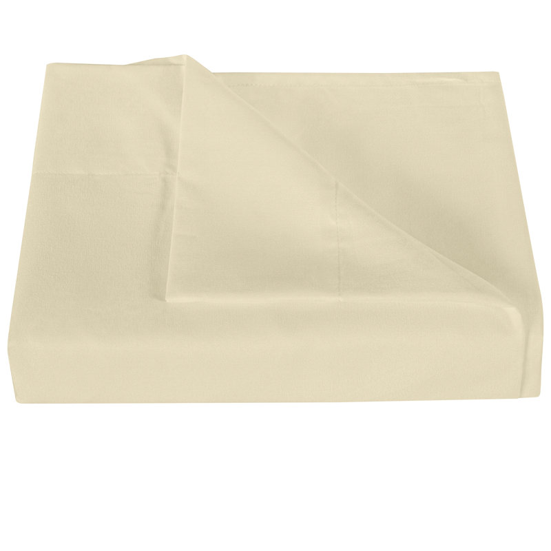 Drap plat en microfibre , Kaki, Drap plat de taille double