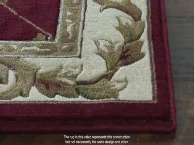 Large Red Floral Hand-knotted Synthetic Area Rug