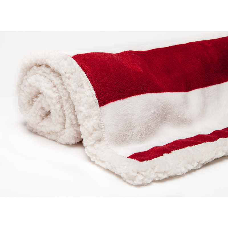 US Flag Print Super Soft Sherpa Throw Blanket, 50" W x 65" L